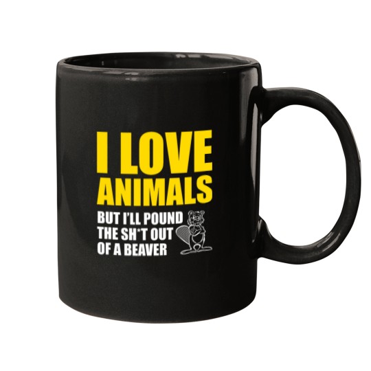 Discover Lacrosse Gift I love animals but Ill pound the out of a beaver Mugs