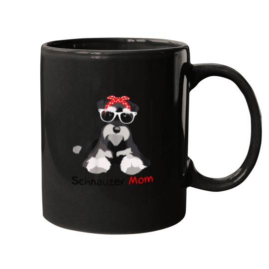 Discover Schnauzer Mom Bandana Womens Schnauzer Dog Mugs