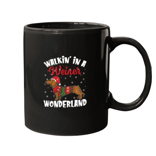 Discover Walking In A Wiener Wonderland Funny Dachshund C Mugs