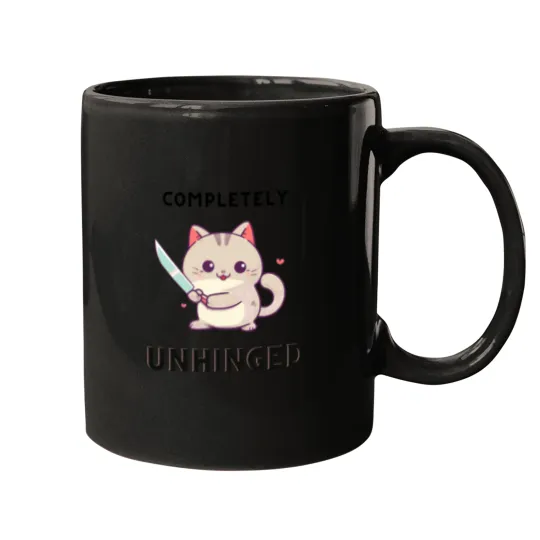 Discover Unhinged Cat Shirt Mugs