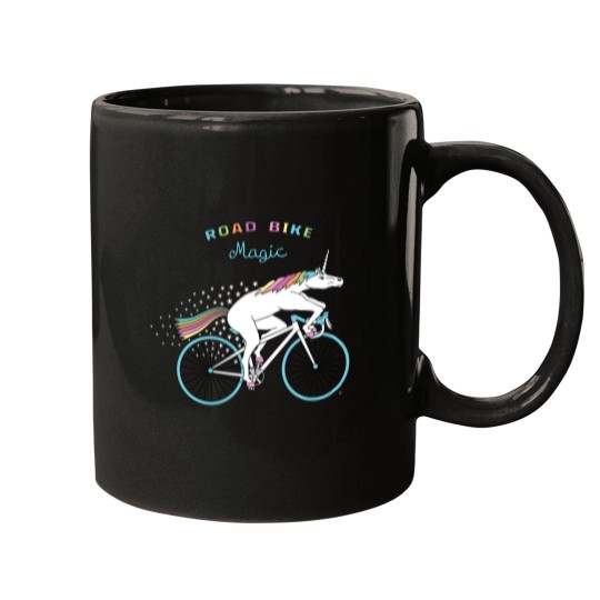 Discover Road Bike Magic Unicorn Outline Mugs