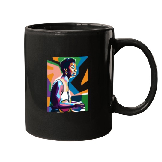 Discover An Abstract Geometric of Nina Simone Mugs