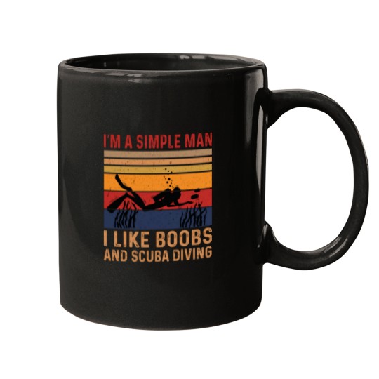 Discover Simple Man Diving Diver Breasts Water Sport Mugs