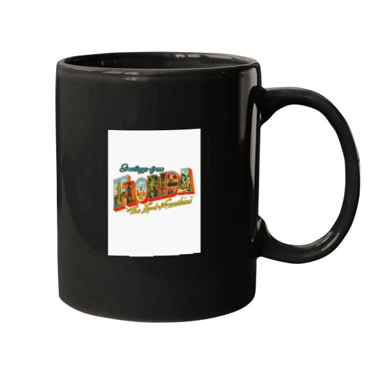 Discover Greetings from Florida, The Land of Sunshine Baseball ¾ Sleeve T-Shirt Mugs