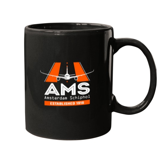 Discover ams amsterdam schiphol airport plane design Mugs