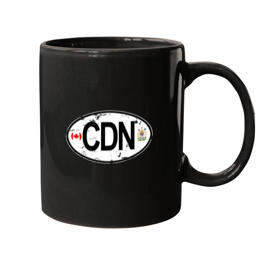 Discover Canada Oval Country Code Decal Active T-Shirt Mugs