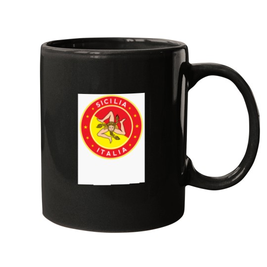 Discover Sicilia, Italia, Sicily, Italy, with flag colors Baseball ¾ Sleeve T-Shirt Mugs
