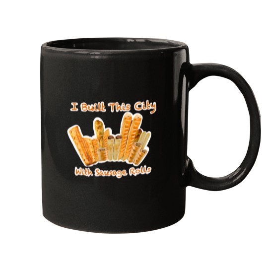 Discover Yes Mate! I Built This City With Sausage Rolls, Sausage Roll Cityscape Mugs