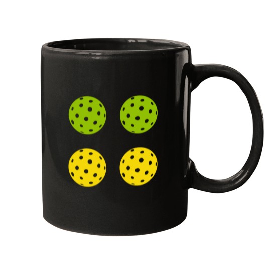 Discover Pickleball Ball Yellow Green Pack Mugs