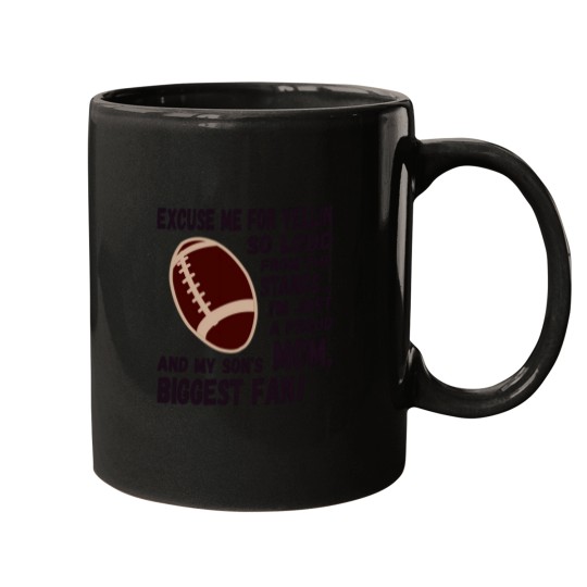 Discover Excuse Me For Yellin So Loud Football Mom 1 Mugs