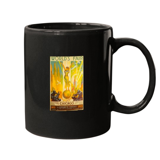 Discover 1933 Chicago World'S Fair Poster 100Th Anniversary Of Chicago World'S Fair Art Deco Poster Mugs