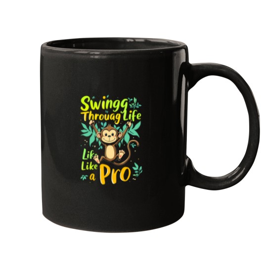 Discover monkey swinging through life like a pro monkey day Mugs
