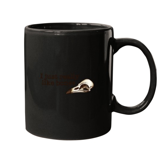 Discover I just really like bones - Vulture Culture Bird Skull Raven Skull Taxidermy Green Witch Vintage Witc Mugs