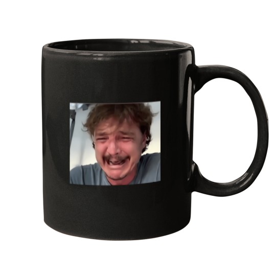 Discover Crying Pedro Pascal Funny Meme Sticker 2308 Mugs