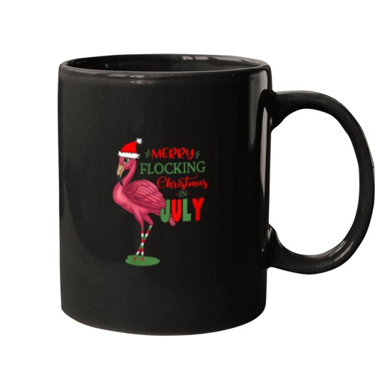 Discover Womens Merry Flocking Christmas In July VNeck Mugs