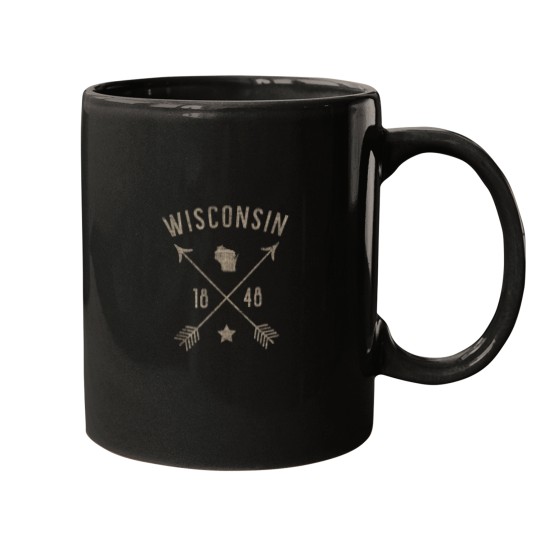 Discover Vintage Wisconsin Distressed Home State Map Boho Mugs