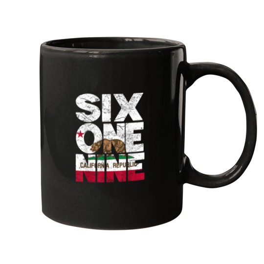 Discover California Republic Flag 619 Area Code Mugs