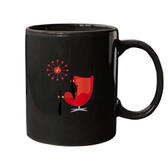Discover Womens Mid Century Modern Cool Cats With Red Cha Mugs