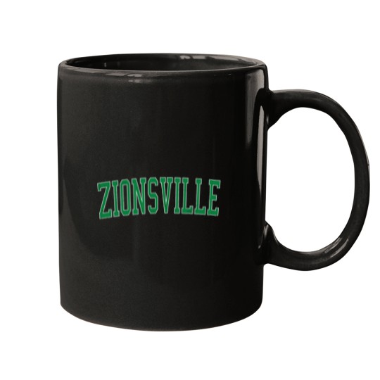 Discover Vintage Zionsville IN Distressed Green Varsity S Mugs