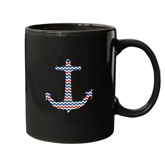 Discover Anchor Chevron Patriotic Mugs
