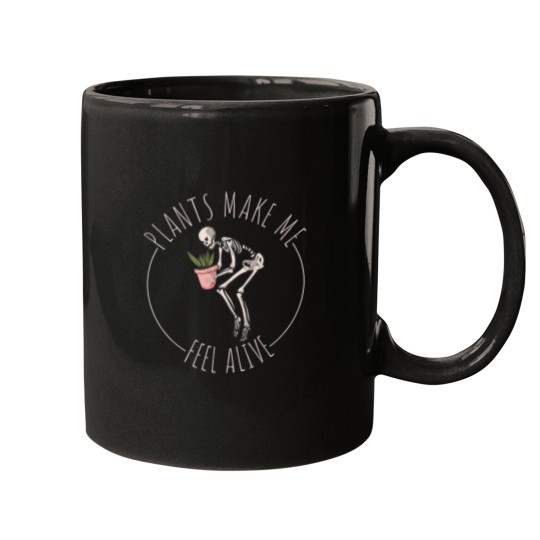 Discover Funny Skeleton Plants Feeling Alive Mugs
