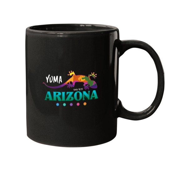 Discover Yuma Arizonna USA Desert Gecko Lizard Art Vacatio Mugs