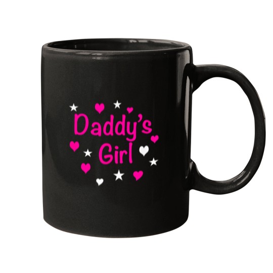 Discover Daddys Girl Shirt with Pink Lettering.png Mugs