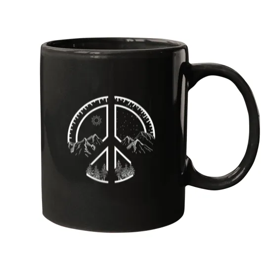Discover Womens Four Seasons Peace Sign Outdoor Adventure Mugs