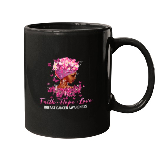 Discover BC Breast Cancer Awareness Faith Hope Love Butterflies Women Cancer Mugs