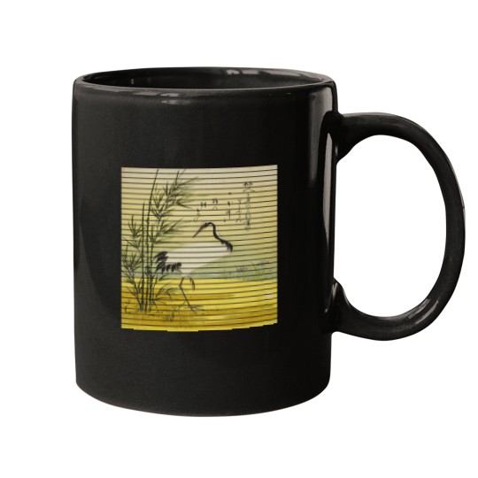 Discover Famous Vintage Art Crane Bamboo and Iris Special Design Mugs