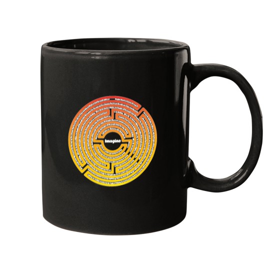 Discover Imagine-Labyrinth-With-Imagine-Lyrics-(1)T-Shirt Mugs