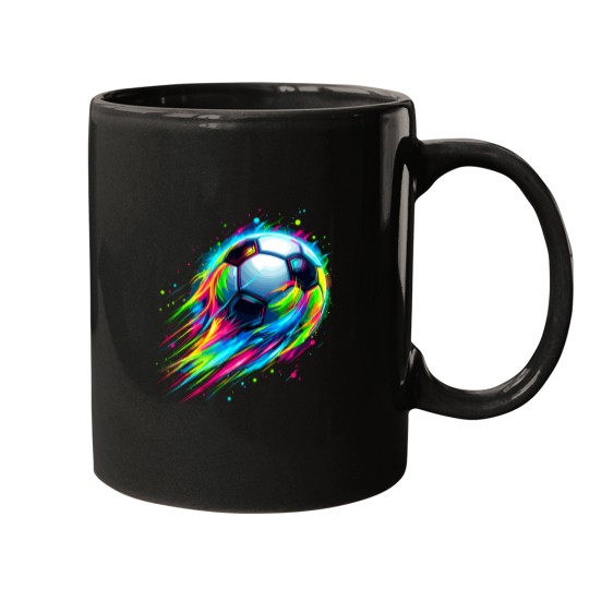 Discover Soccer Colorful Tie Dye Soccer Ball T-Shirt Mugs