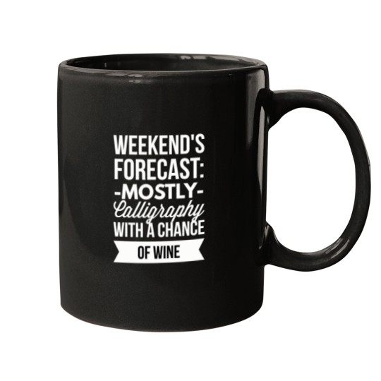 Discover Mostly Calligraphy T-Shirt Mugs