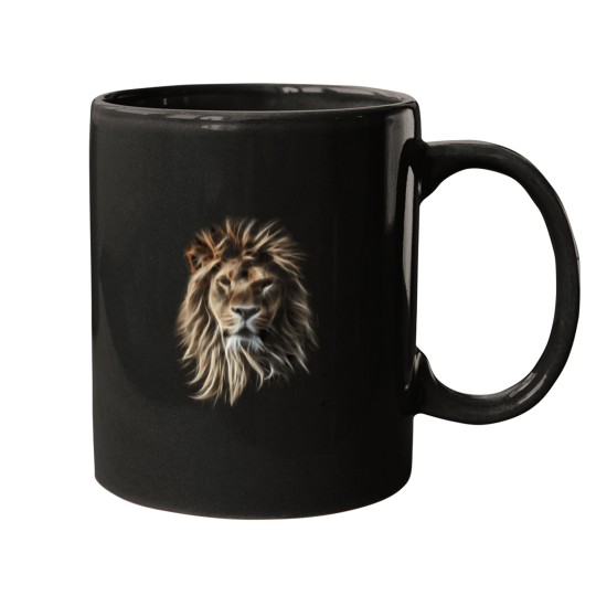 Discover wild lion fractal 1 Mugs