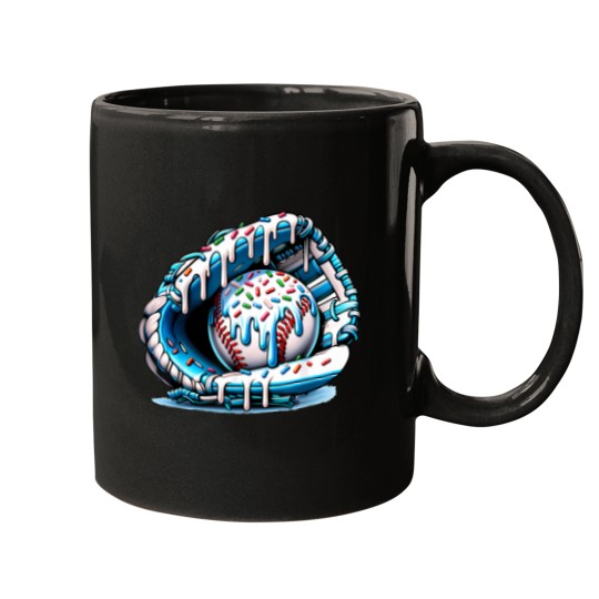 Discover baseball drip ice cream sprinkles baseball glove Mugs