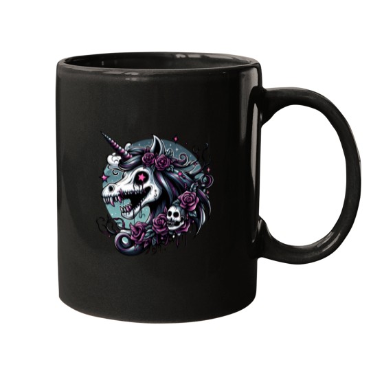 Discover zombie unicorn head Mugs