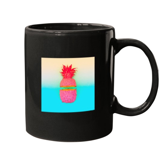 Discover Neons pop art pink and blue pineapples Mugs
