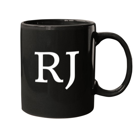 Discover Rj Initials Monogram Elegant White Letters Mugs