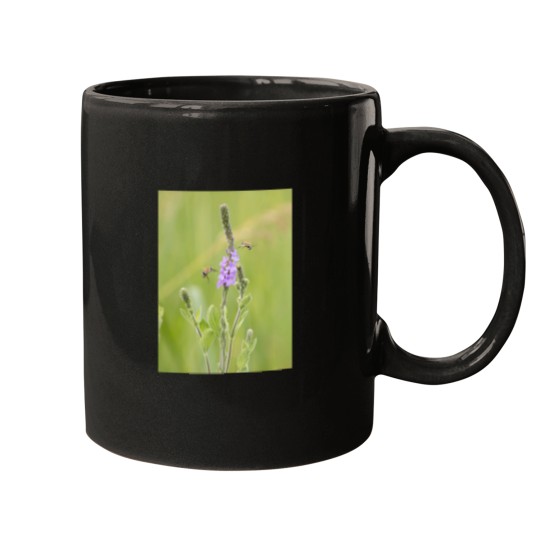 Discover bees fly and purple wildflowers Premium Mugs