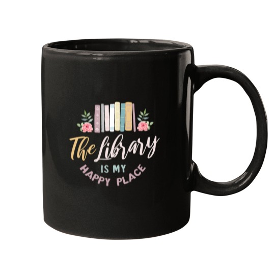 Discover The Library Is My Happy Place (4) T-Shirt Mugs