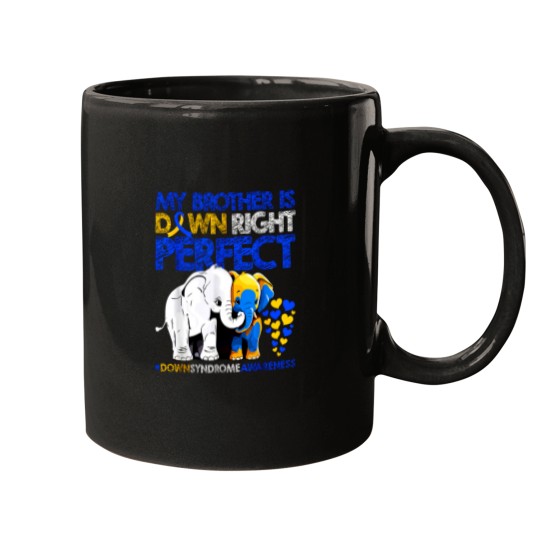 Discover My Brother Is Down Right Perfect Funny Elephant Mugs