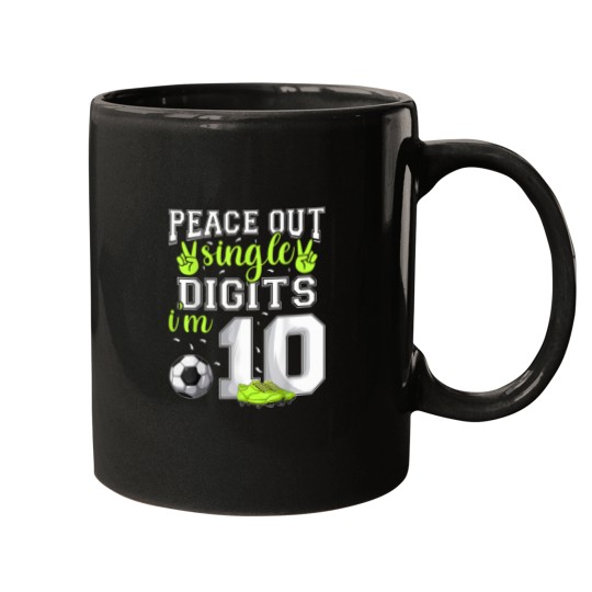Discover 10Th Birthday Shirts Boys Soccer Peace Out Single Digits T-Shirt Mugs