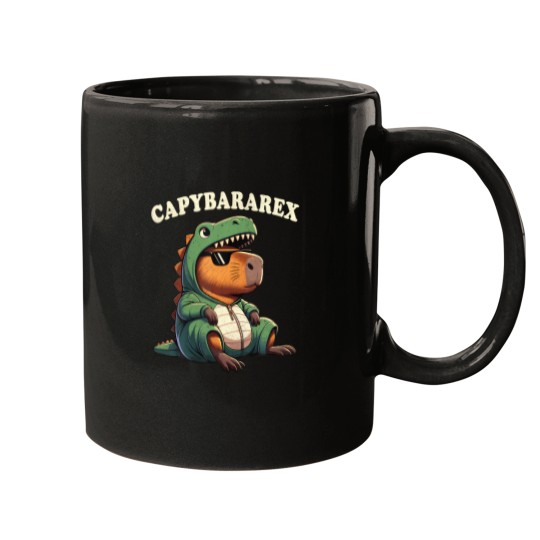 Discover Capybara For Funny Capybara Rodent Trex Dinausor Mugs
