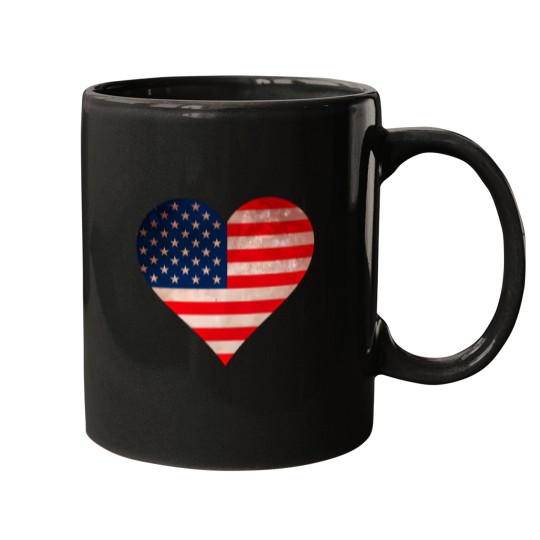 Discover Grunt-Usa-Flag-Heart-Patriotic-American-Flag-Worn-Flag-Pullover-Hoodie T-Shirt Mugs