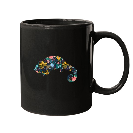 Discover Floral Chameleons Silhouette Girls Chameleons Lizard Mugs