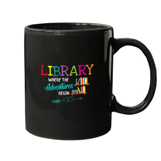 Discover Librarian Library Books Where Adventures Begin Reading Book Mugs