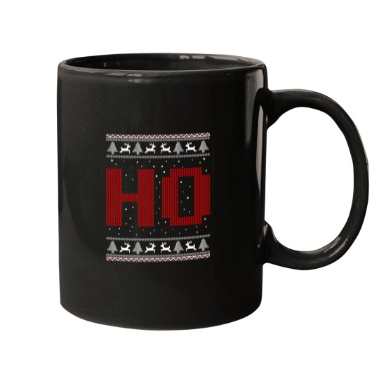 Discover Where My Ho'S At Ho Matching Couple Santa Ugly Christmas Mugs