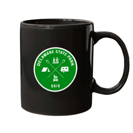 Discover Delaware State Park Ohio Heraldic Logo Mugs