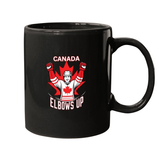 Discover Canada Elbows Up T-Shirt Hockey Fan Shirt Design Mugs