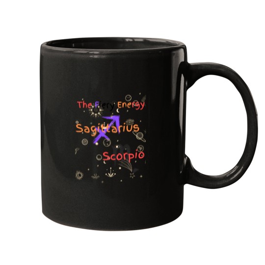 Discover Sagittarius Scorpio Couple Zodiac T-Shirt Active Mugs